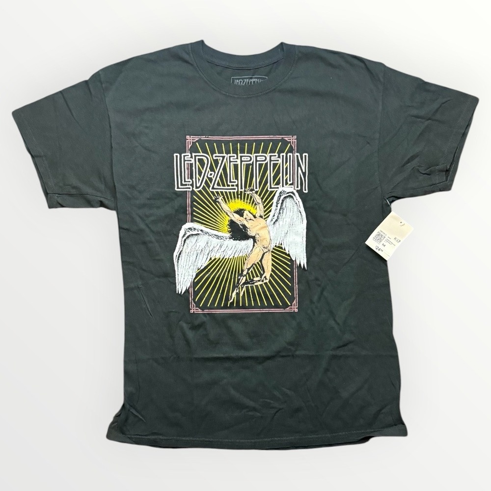 Led Zeppelin Icarus Graphic Band Tee Black Multi Color Rock Shirt Mens M